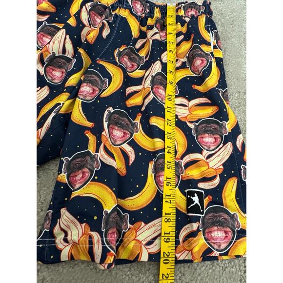 Lacrosse Unlimited Men’s Shorts Large Monkey Banana Print Elastic Waist USA - Picture 8 of 11
